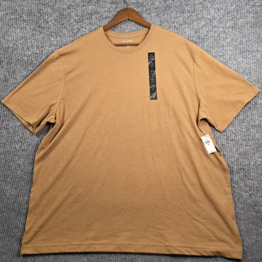 Banana Republic Premium Wash Tee Mens XXL Tall Camel Brown Casual Basic Core NWT
